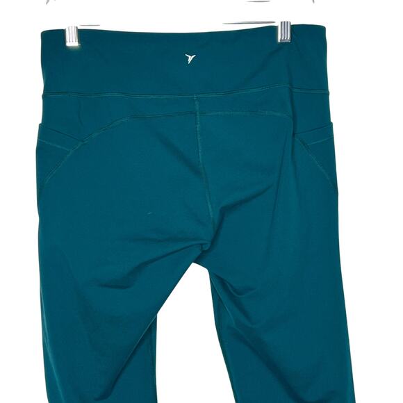 OLD NAVY Mid-Rise Elevate Side-Pocket Crop Leggings Mesh Trim Teal Size Large - Picture 9 of 13